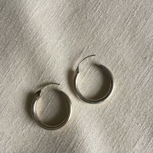 New Sterling Silver Thick Hoops